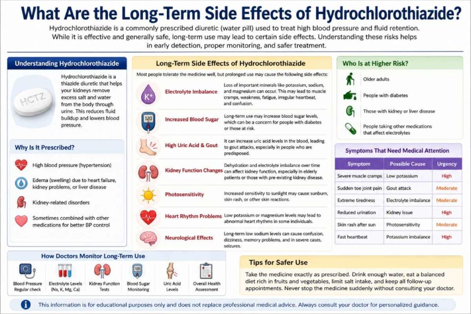 what are the long-term side effects of hydrochlorothiazide