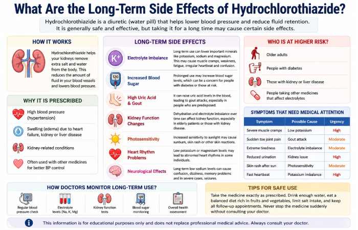 what are the long-term side effects of hydrochlorothiazide effect
